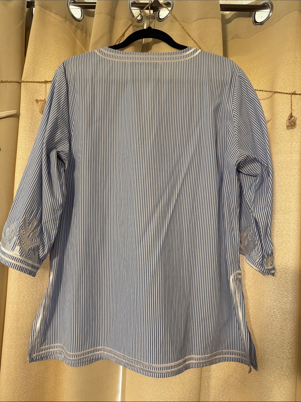 Gretchen Scott Designs Light Blue and White Embroidered Tunic - Picture 5 of 5